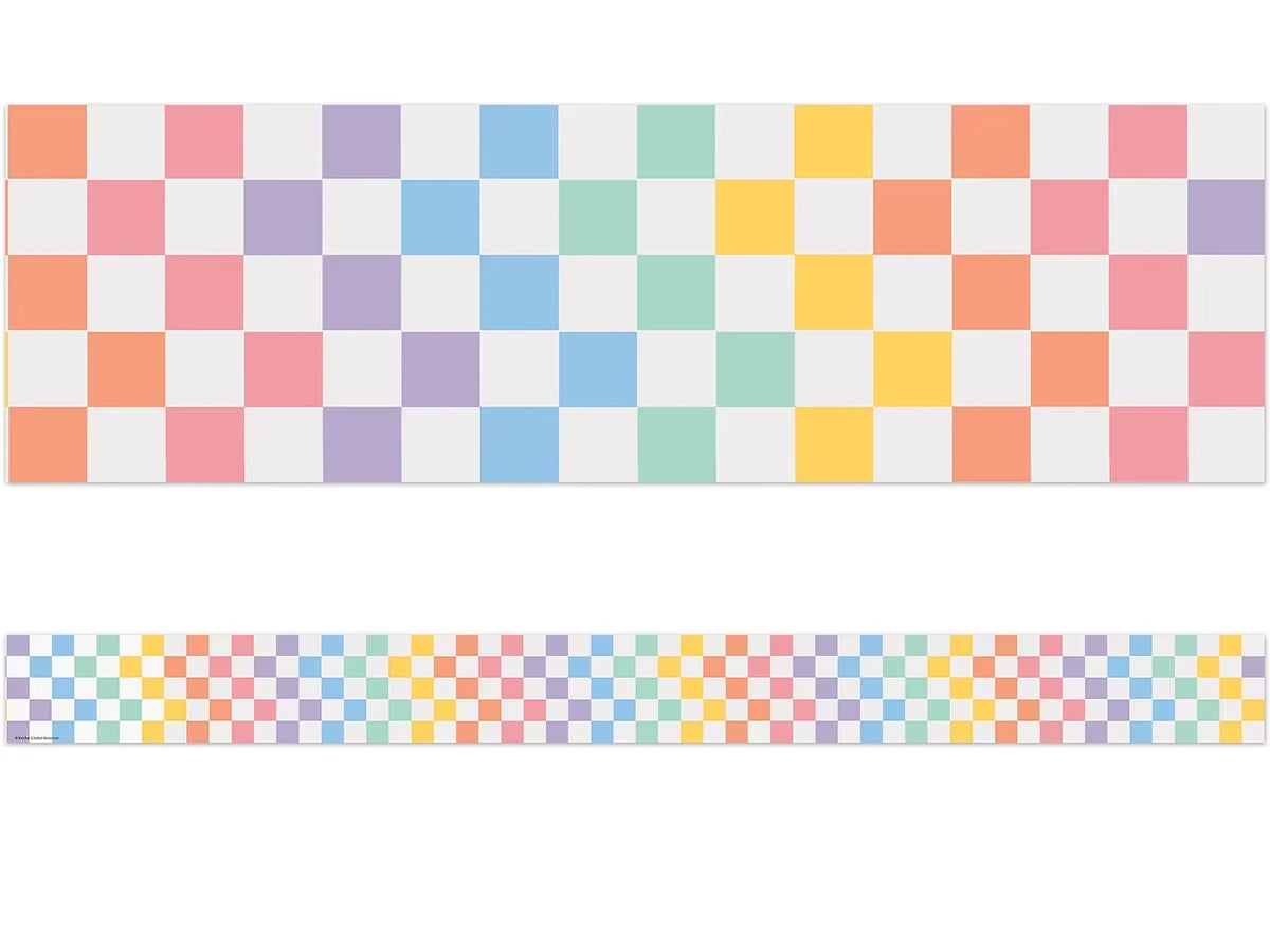 Cool for School Rainbow Checkered Border - US 5640