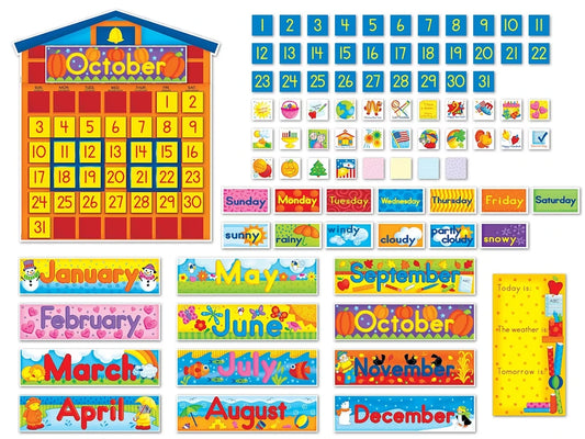 Schoolhouse Calendar Bulletin Board Set - US 9391