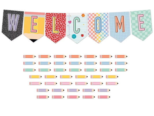 Cool for School Welcome Pennant Bulletin Board Set - US 7852