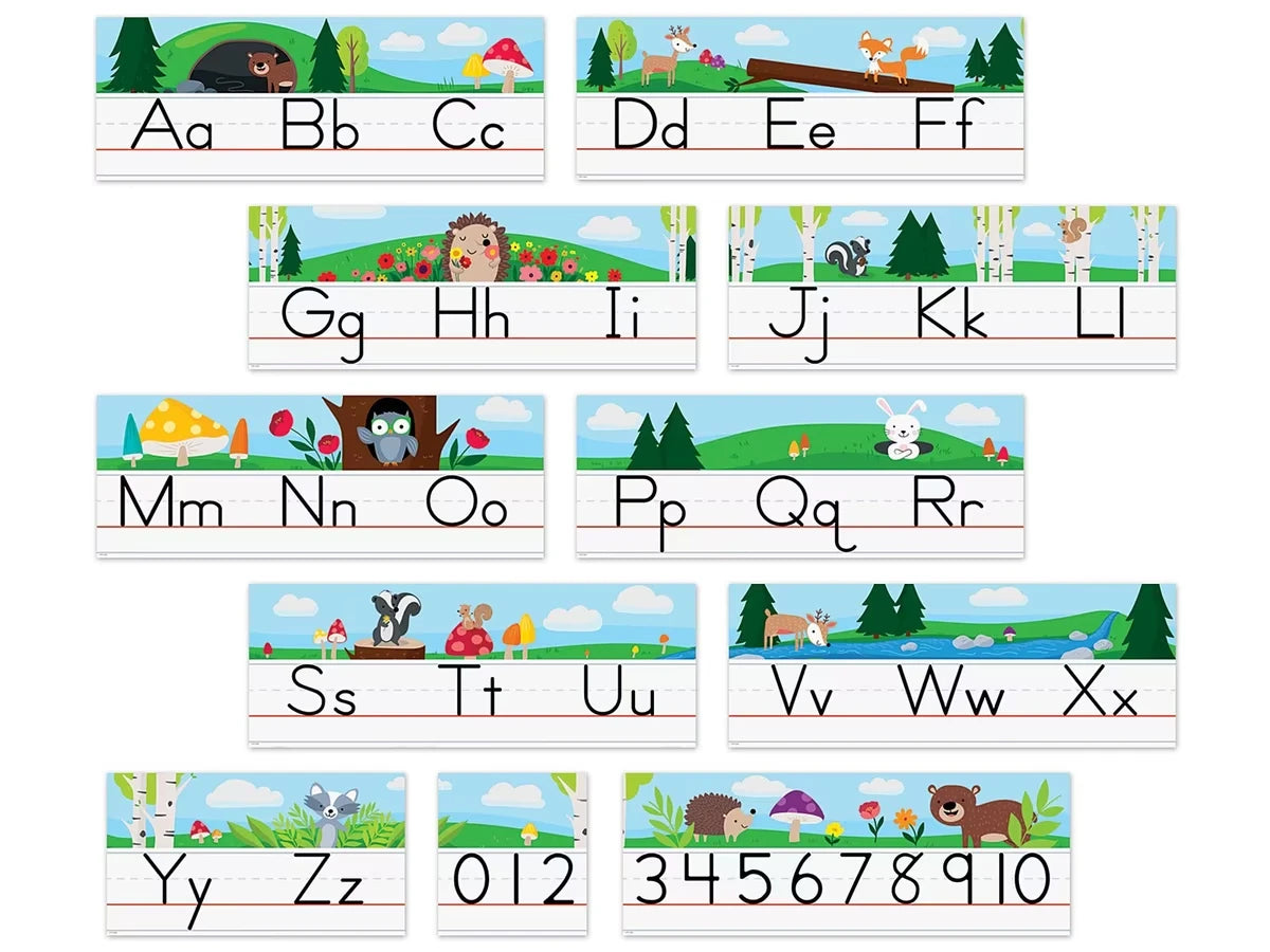 Woodland Friends Traditional Manuscript Bulletin Board Set - US 1649