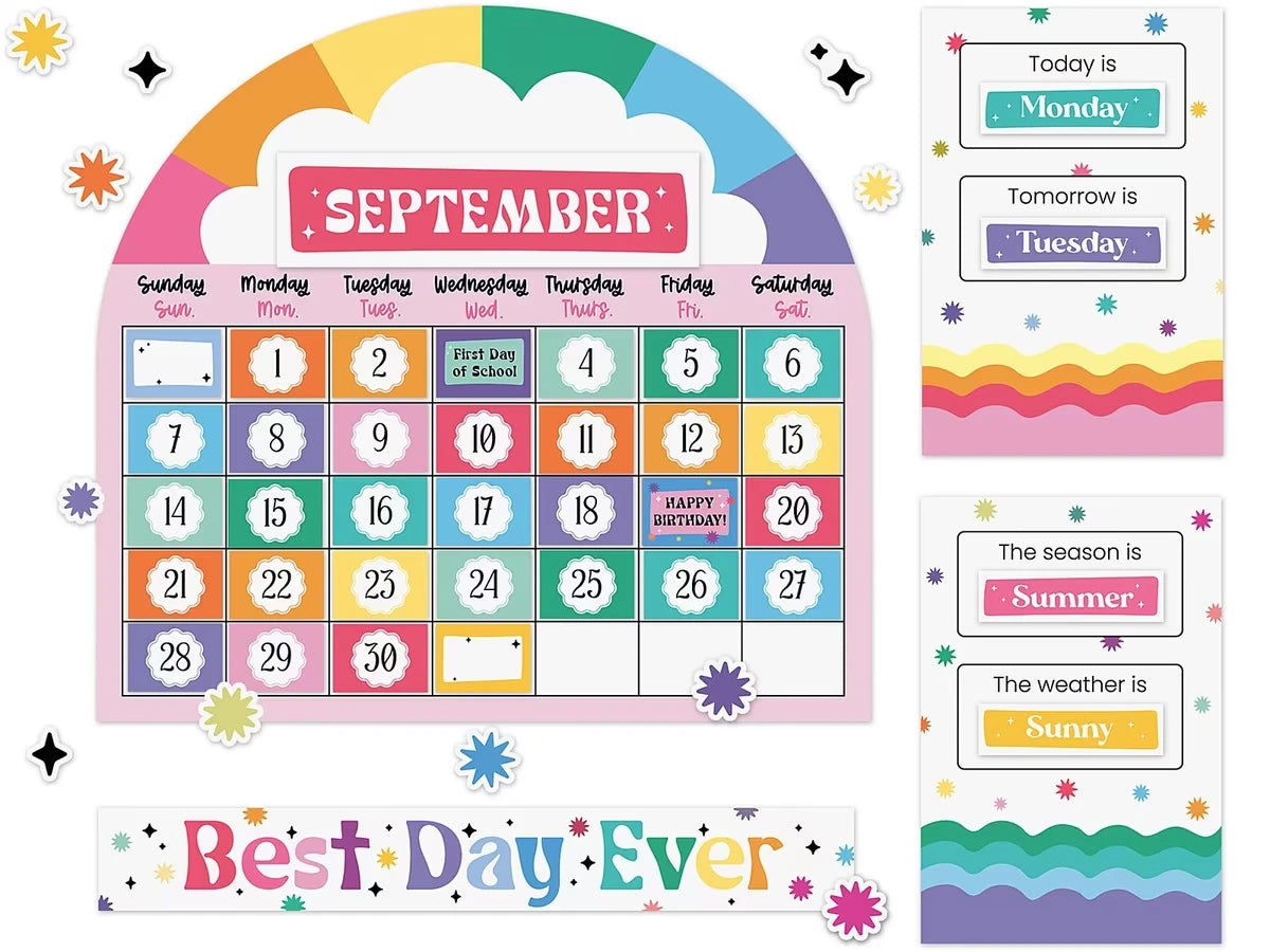 Retro Remix Best Day Ever Calendar Bulletin Board Set - US 5009