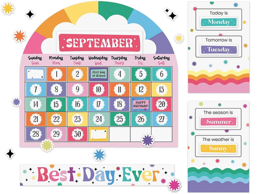Retro Remix Best Day Ever Calendar Bulletin Board Set - US 5009