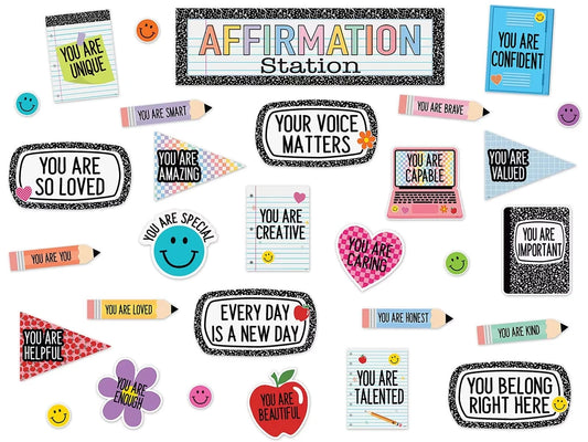 Cool for School Affirmation Station Bulletin Board Set - US 7508
