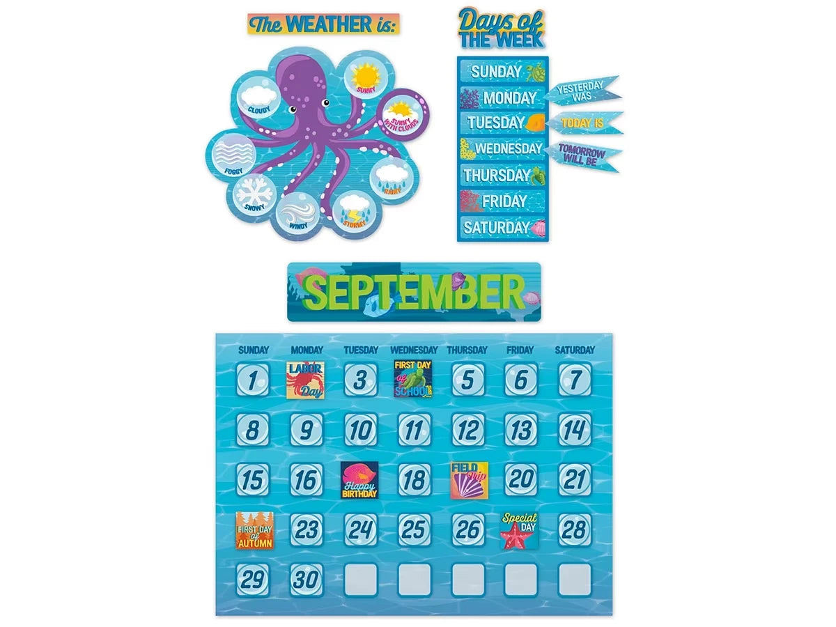 Seas the Day Calendar Bulletin Board Set - US 7104