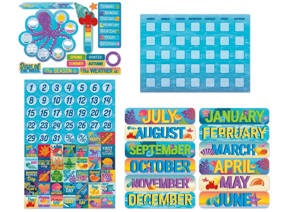 Seas the Day Calendar Bulletin Board Set - US 7104