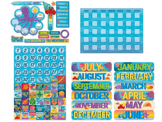 Seas the Day Calendar Bulletin Board Set - US 7104