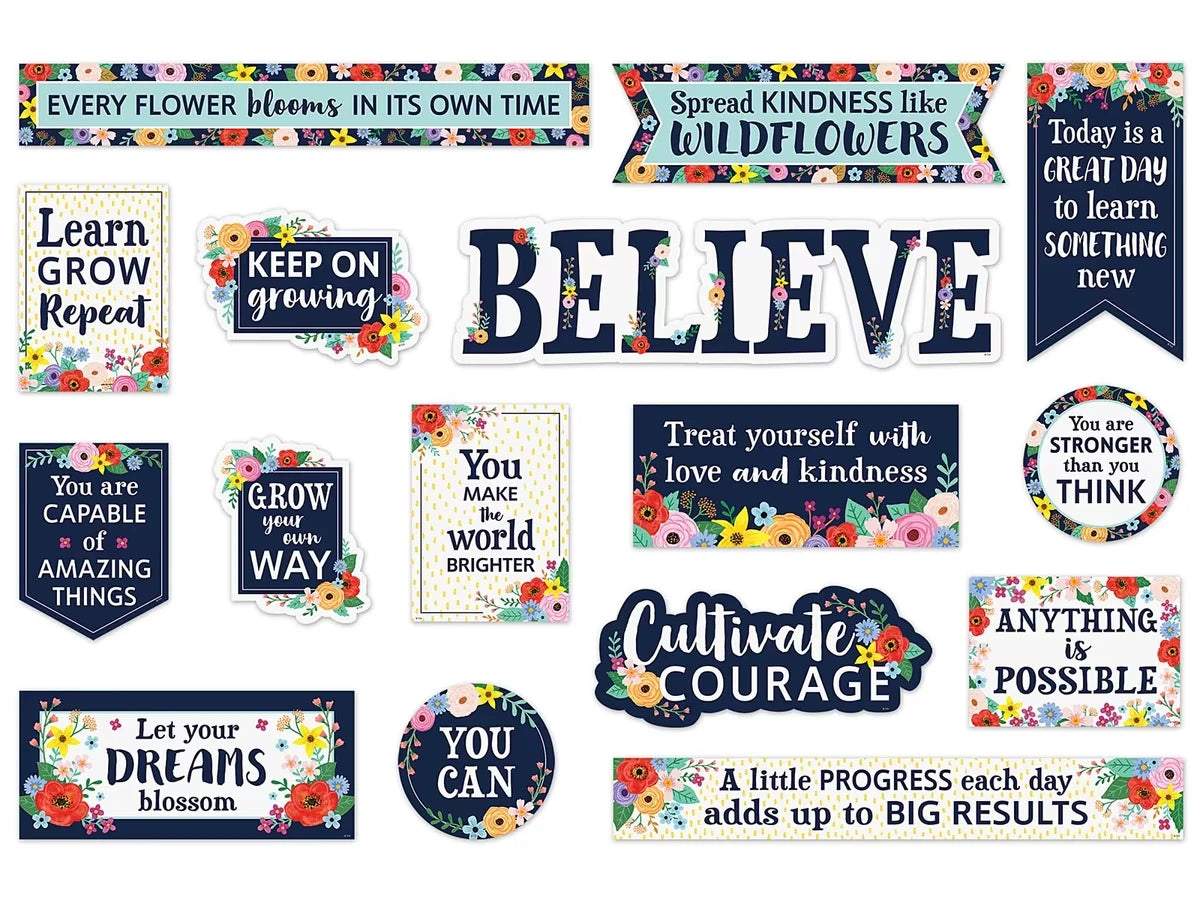Wildflowers Motivational Bulletin Board Set - US 7928