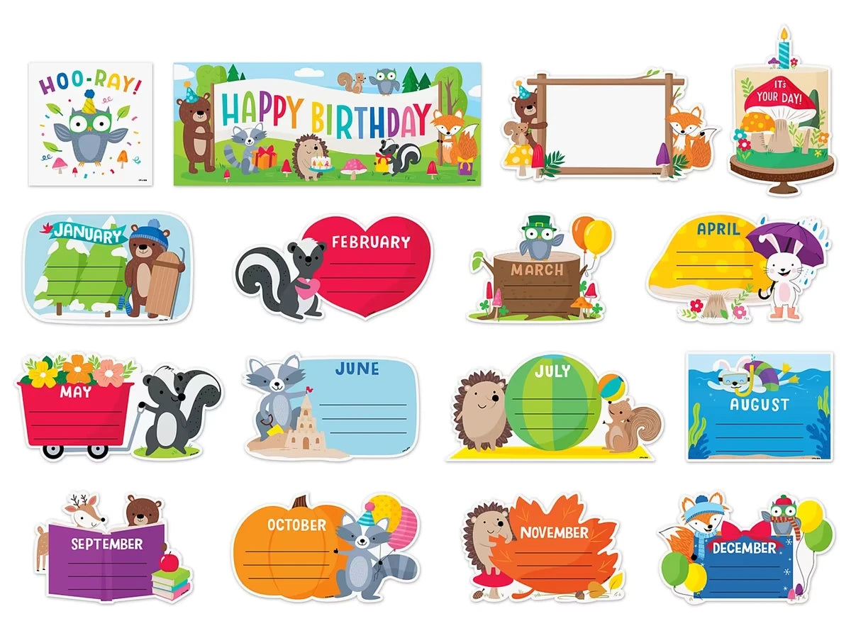 Woodland Friends Birthday Bulletin Board Set - US 3675