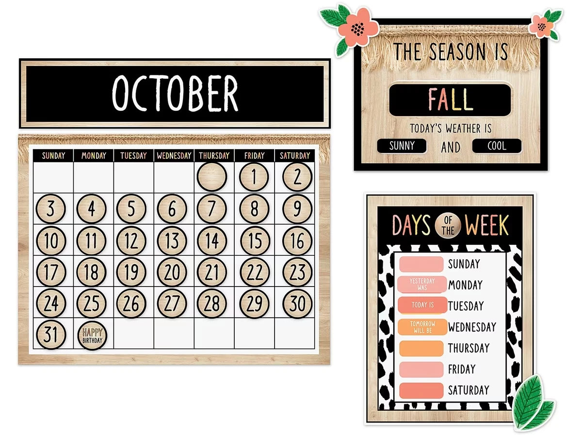 Simply Safari Calendar Bulletin Board Set - US 5840