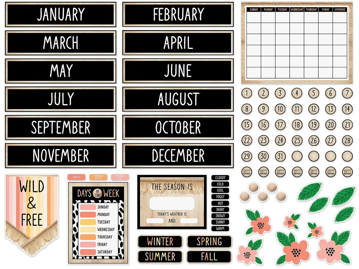 Simply Safari Calendar Bulletin Board Set - US 5840