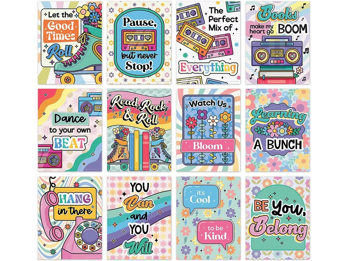 Retro Remix Groovy Motivational Mini Poster Pack - US 3469