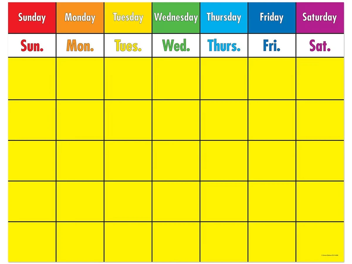 Write & Wipe Classroom Calendar - US 4520