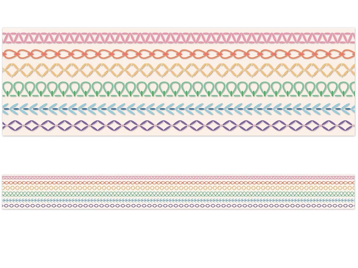 Crafty and Cool Rainbow Stitched Border - US 9976