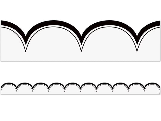 White with Black Scalloped Border - US 1225