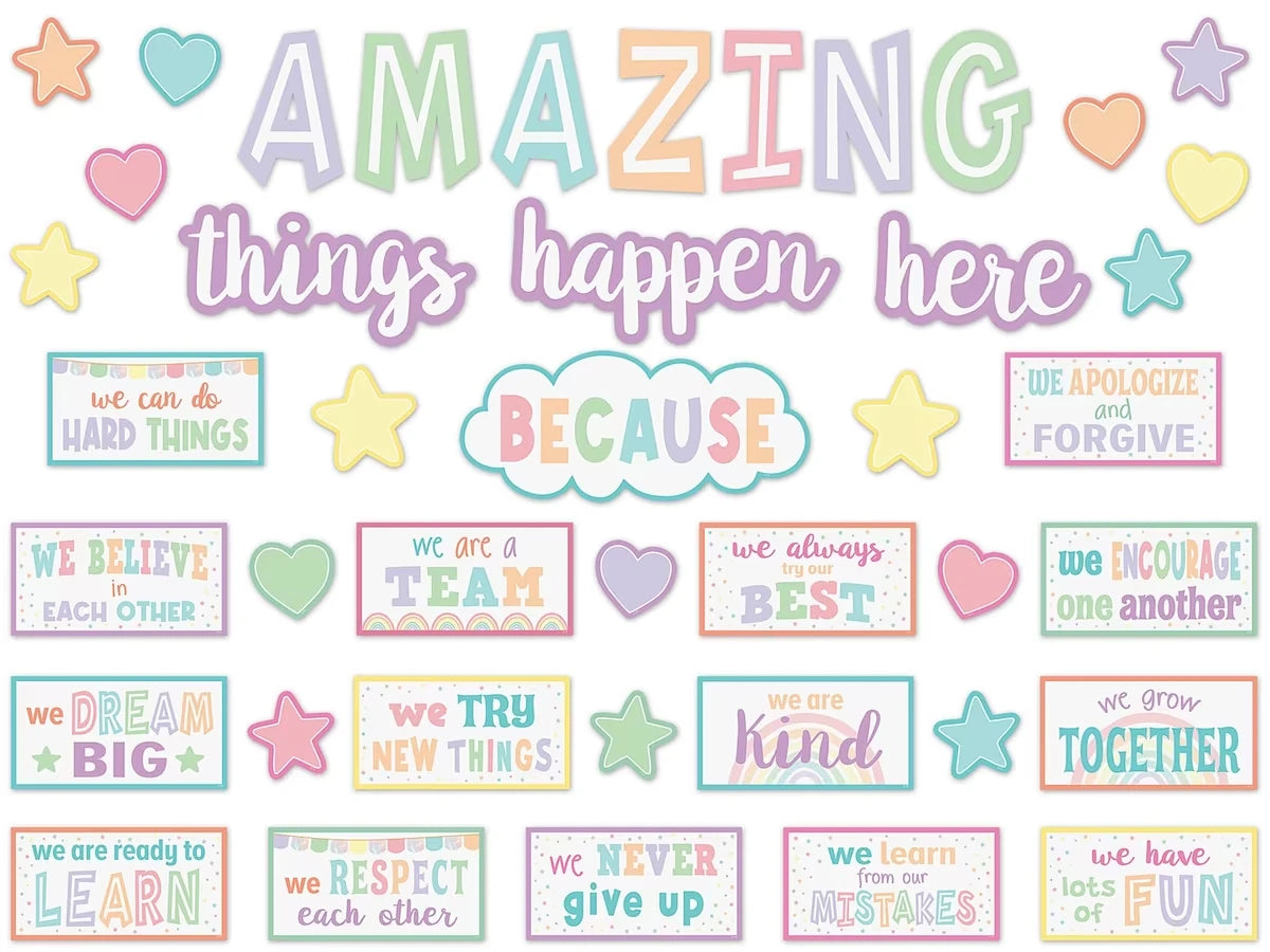 Pastel Pop Motivational Bulletin Board Set - US 5877