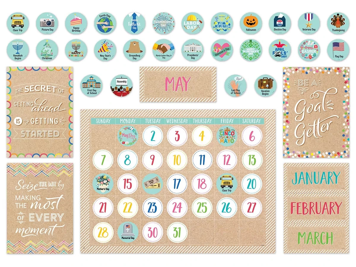 Krafty Pop! Calendar Bulletin Board Set - US 7088