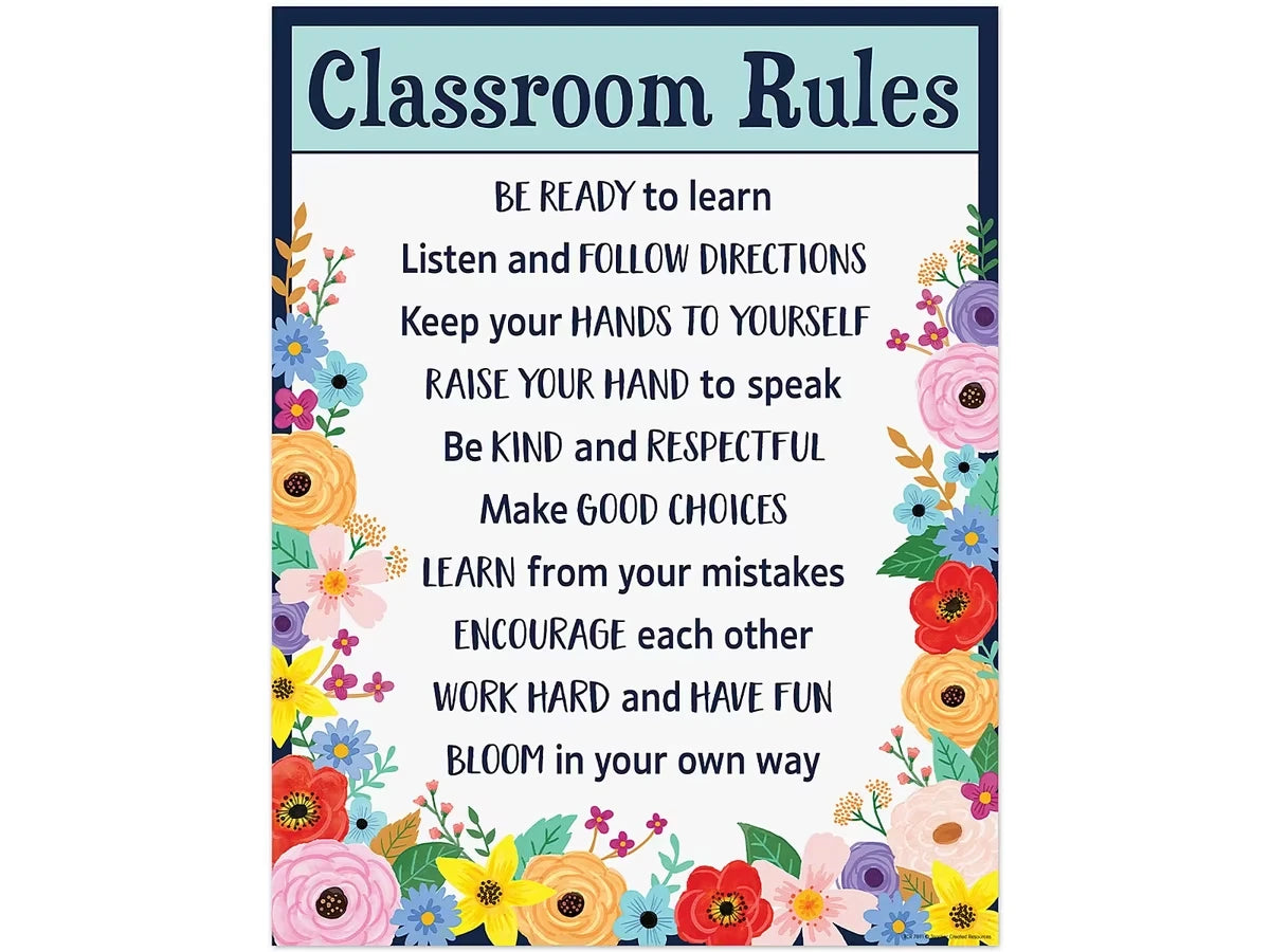 Wildflowers Classroom Rules Poster - US 6419