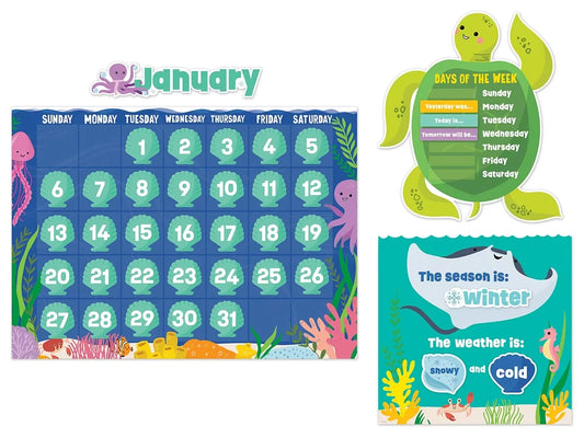 Sea Friends Calendar Bulletin Board Set - US 8885