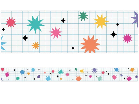 Retro Remix Bursts and Twinkles Border - US 8529