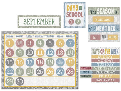 Classroom Cottage Calendar Bulletin Board Set - US 5786