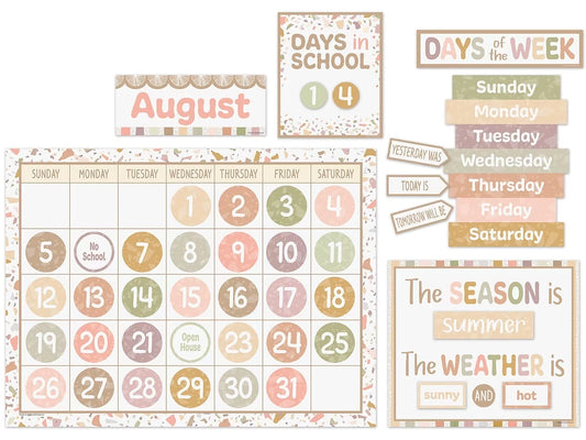Terrazzo Tones Calendar Bulletin Board Set - US 5985