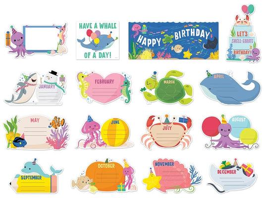 Sea Friends Birthday Bulletin Board Set - US 3820