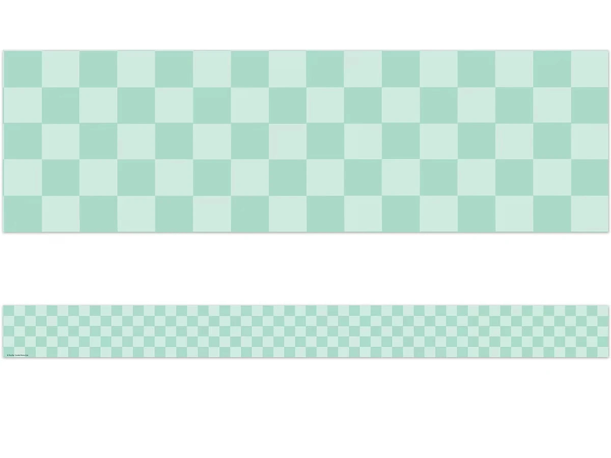Cool for School Green Checkered Border - US 6315