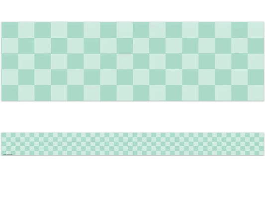 Cool for School Green Checkered Border - US 6315