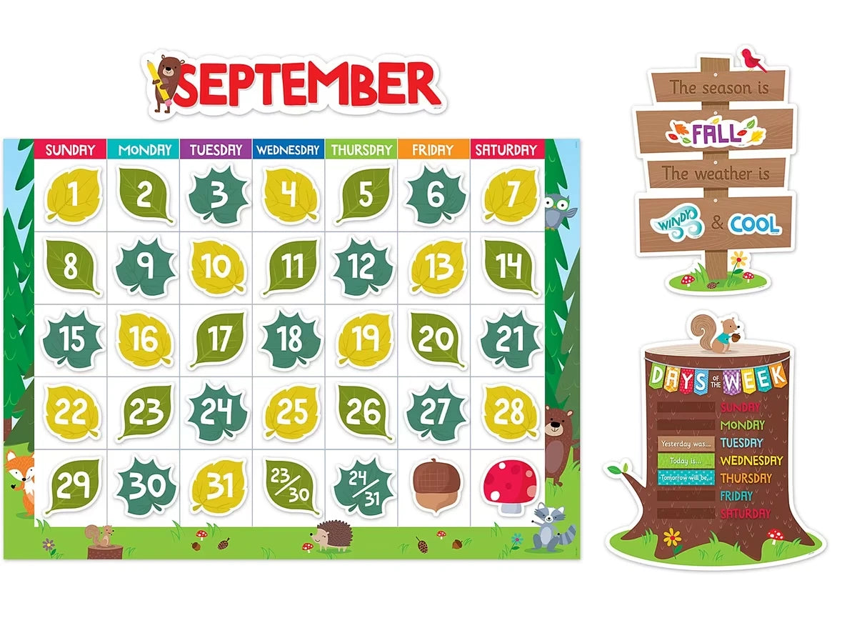 Woodland Friends Calendar Bulletin Board Set - US 7350