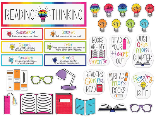 Light Bulb Moments Reading Is Thinking Bulletin Board Set - US 4517