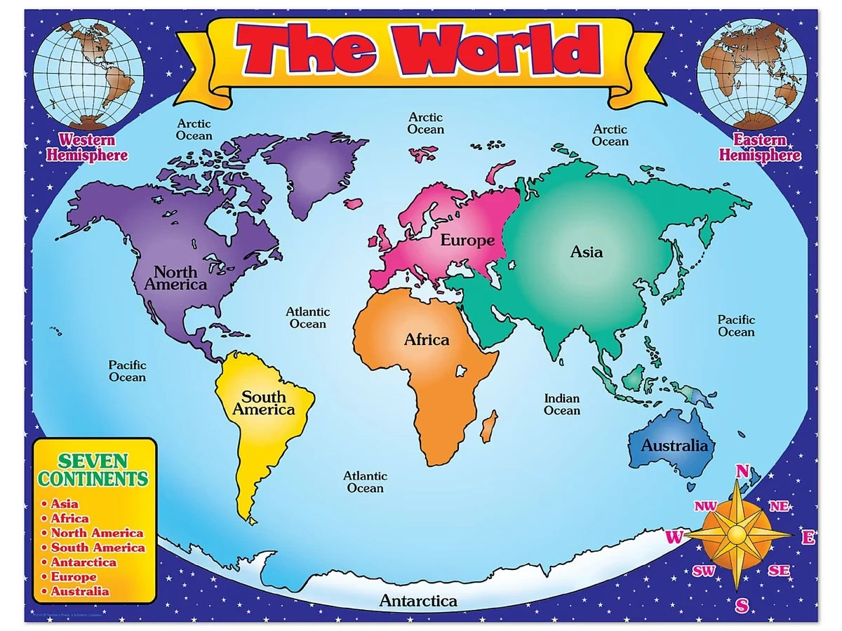 Friendly Write & Wipe World Map Poster - US 8181