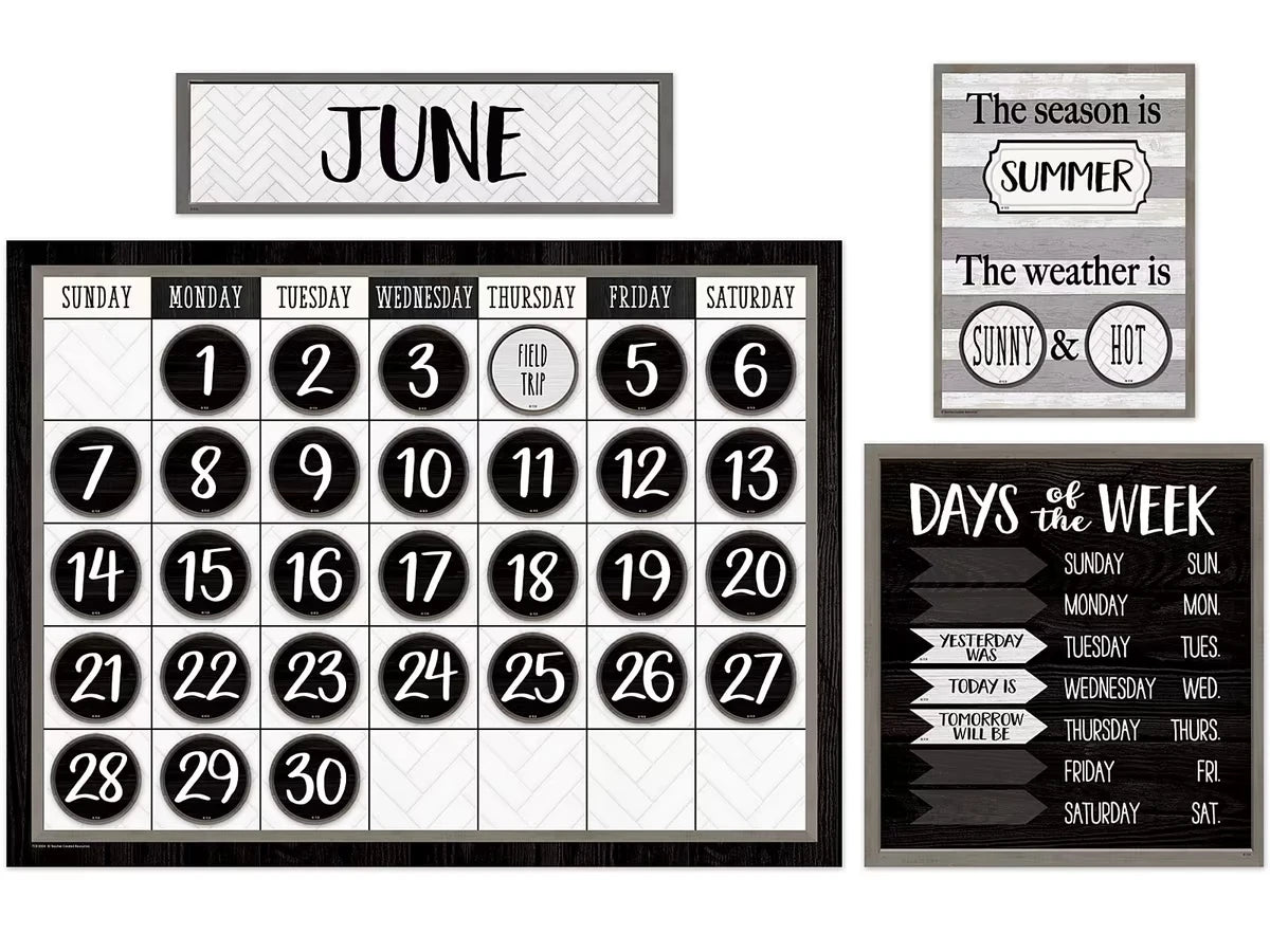 Modern Farmhouse Calendar Bulletin Board Set - US 1734