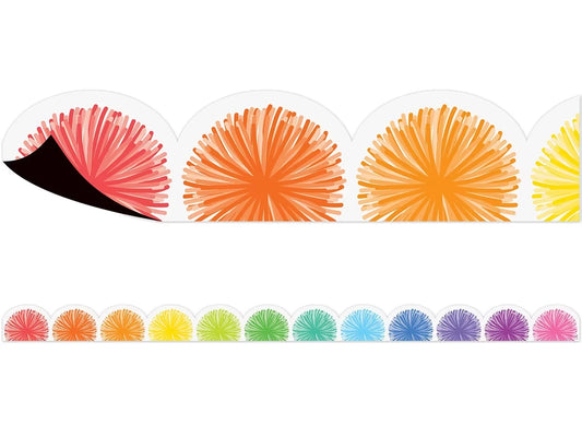Colorful Poms Magnetic Scalloped Border - US 8220