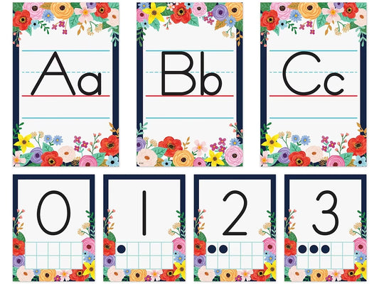 Wildflowers Alphabet Card Bulletin Board Set - US 6526
