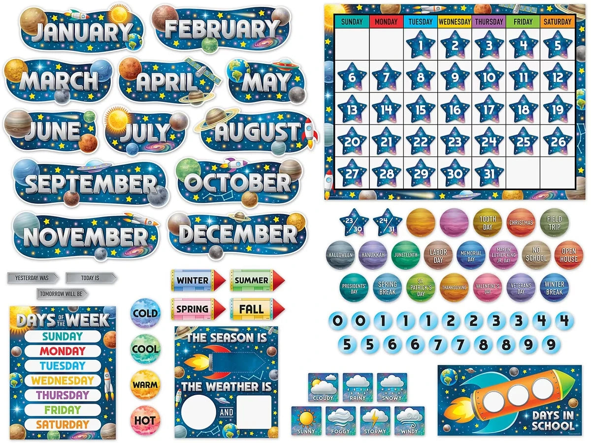 Outer Space Crew Calendar Bulletin Board Set - US 1732