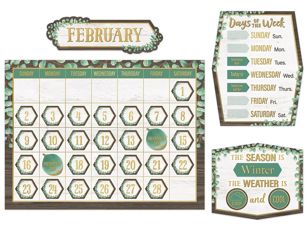 Eucalyptus Calendar Bulletin Board Set - US 3928