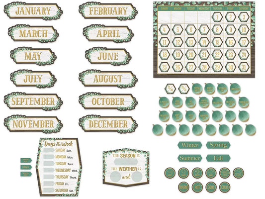 Eucalyptus Calendar Bulletin Board Set - US 3928