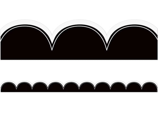 Black with White Scalloped Border - US 9854