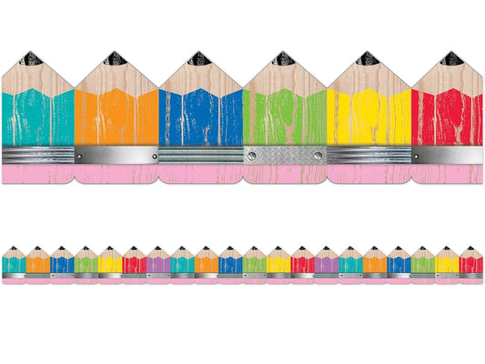 Upcycle Style Rustic Pencil Border - US 2614