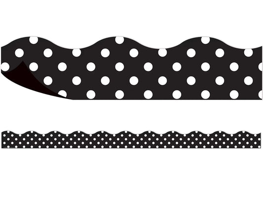 Black Polka Dot Magnetic Scalloped Border - US 5075