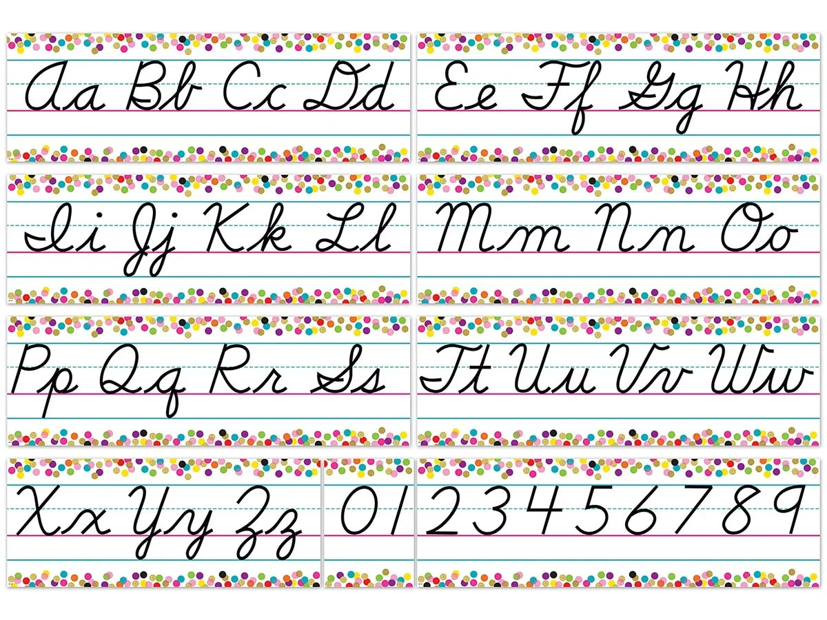 Confetti Cursive Bulletin Board Set - US 1125