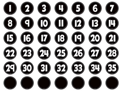 Black-And-White Numbers Magnetic Accents - US 9858