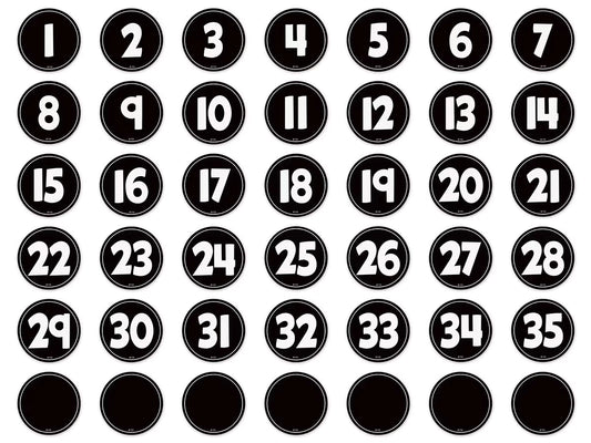 Black-And-White Numbers Magnetic Accents - US 9858