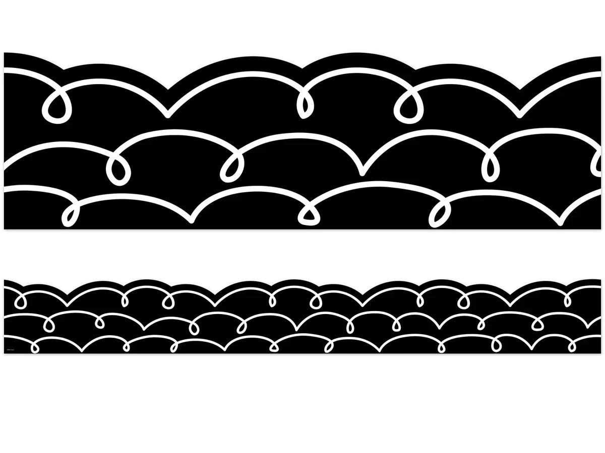 Loop-De-Loop Black & White Scalloped Border - US 4933