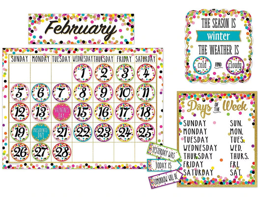 Confetti Calendar Bulletin Board Set - US 4458