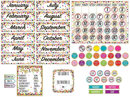 Confetti Calendar Bulletin Board Set - US 4458