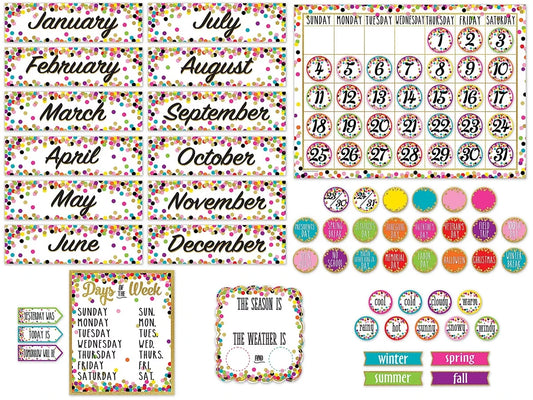 Confetti Calendar Bulletin Board Set - US 4458
