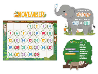 Jungle Friends Calendar Bulletin Board Set - US 8796