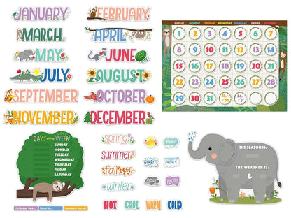 Jungle Friends Calendar Bulletin Board Set - US 8796
