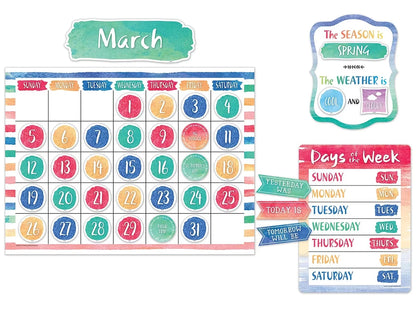 Watercolor Calendar Bulletin Board Set - US 9710